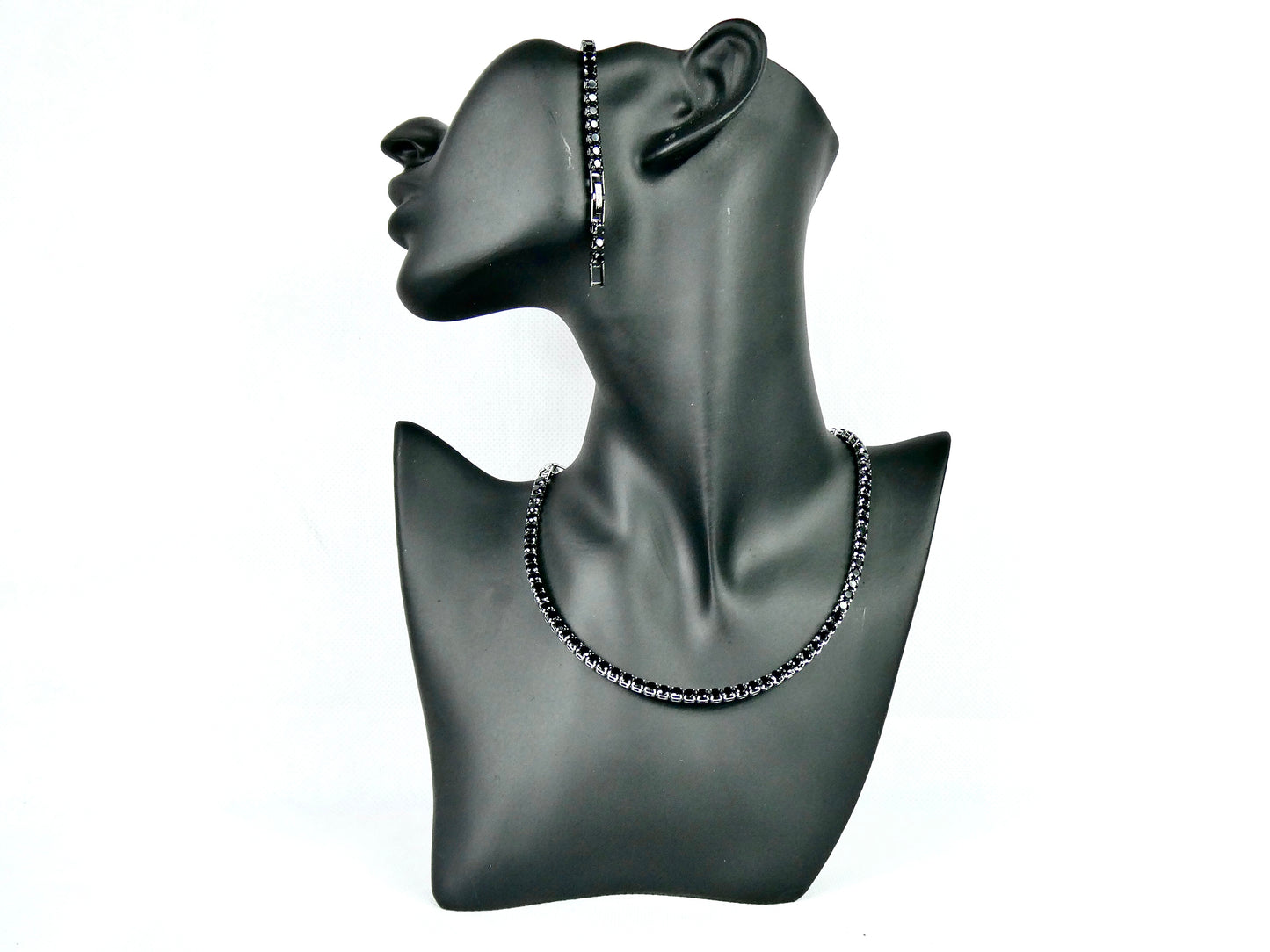 Set Lant Tennis + Bratara Tennis Negru