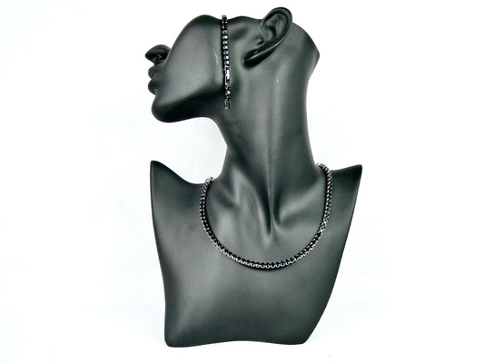 Set Lant Tennis + Bratara Tennis Negru