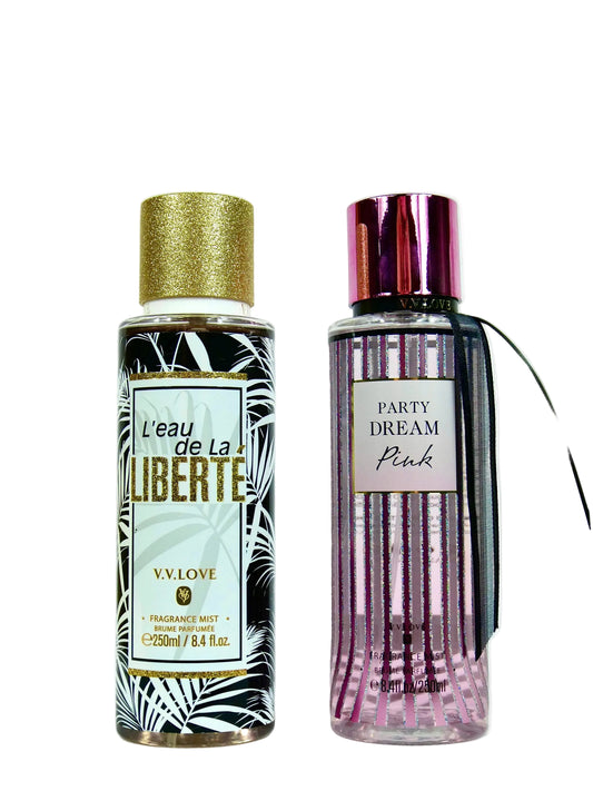 Set de 2 Body Mist Premium - L’eau de la Liberte si Party Dream Pink