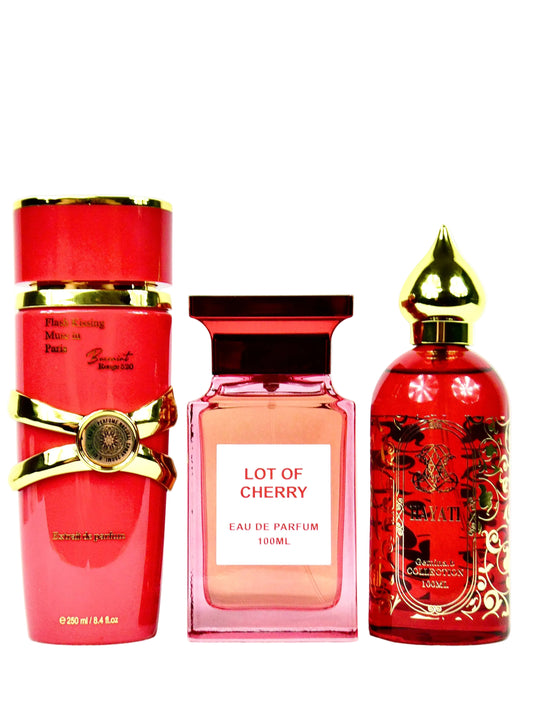 Set de 3 Parfumuri Arabesti Premium - Burphrise Flash Kissing & Lot of Cherry & Hayati