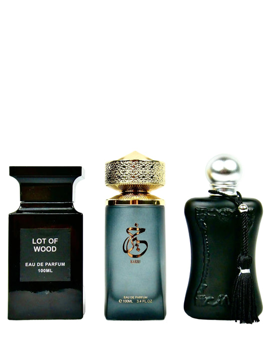 Set de 3 Parfumuri Arabesti Premium - Lot of Wood & Ramco Pierre Karri & Maiden Anna