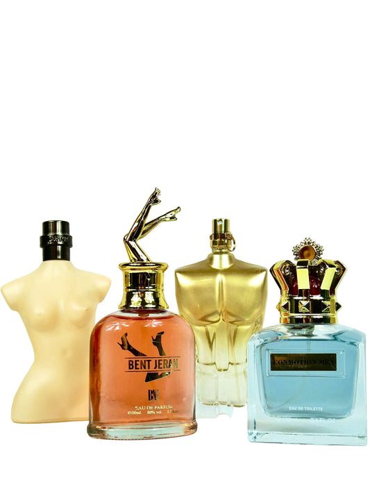 Set de 4 Parfumuri Premium - Curvy body, Bent Jeran, Homme Viril Doré si Conmotion Men