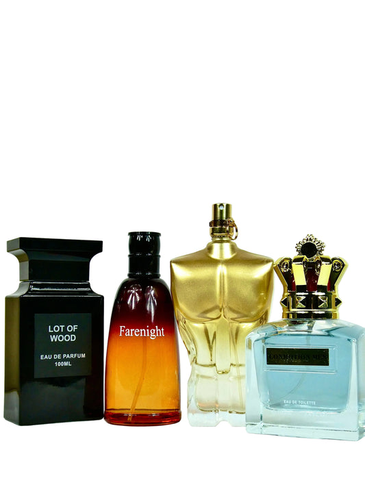 Set de 4 Parfumuri Premium - Lot of Wood, Farenight, Homme Viril Doré si Conmotion Men