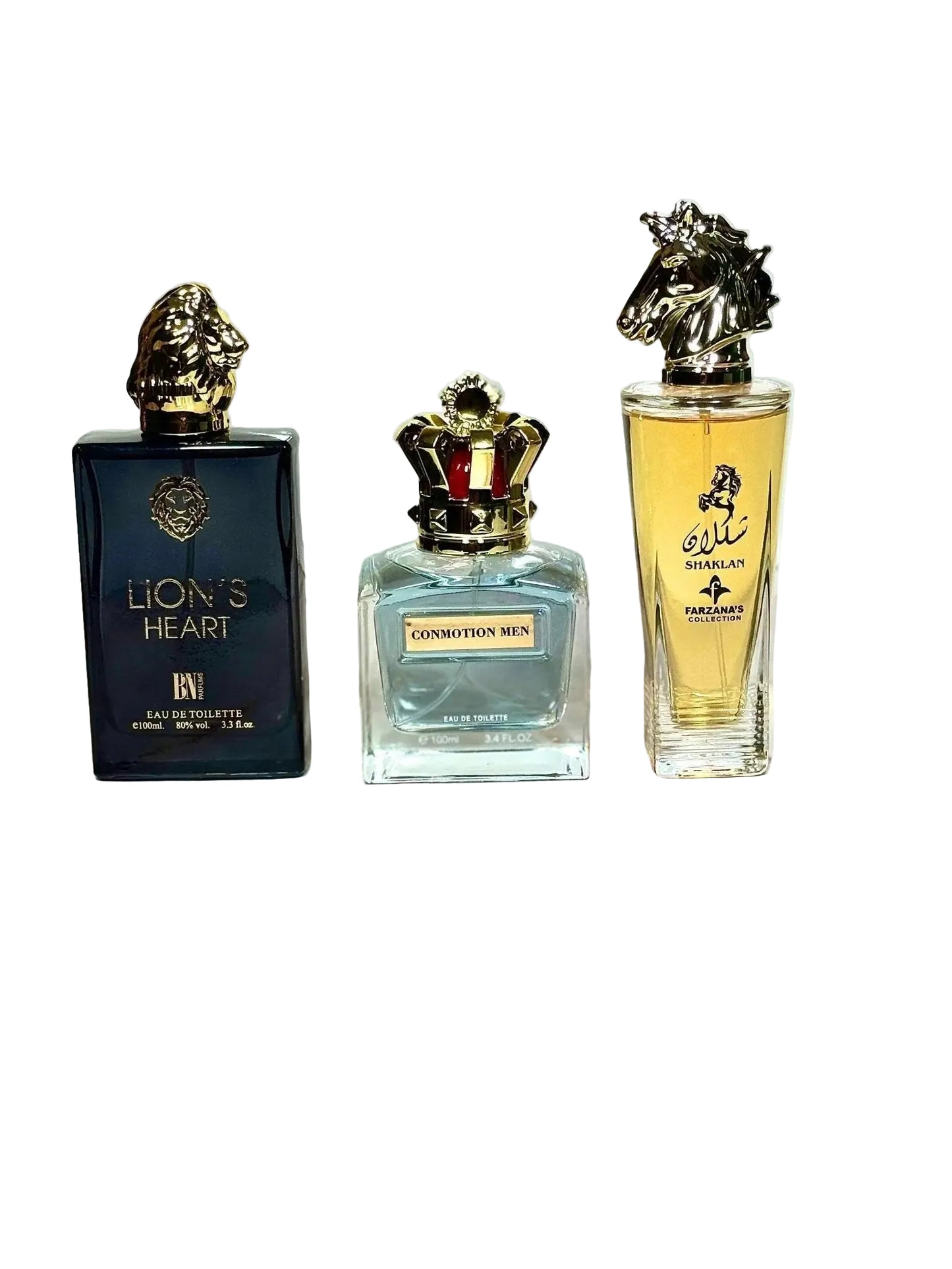 Set de 3 Parfumuri Arabesti premium – Lion's Heart, Conmotion Men & Farzana's Shaklan - AlegeCadoul